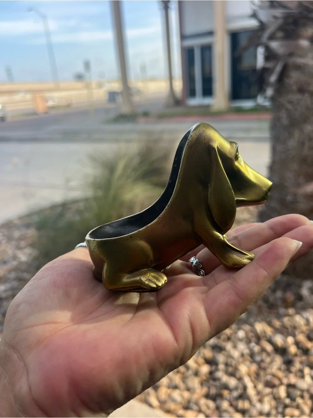 Vintage brass basset